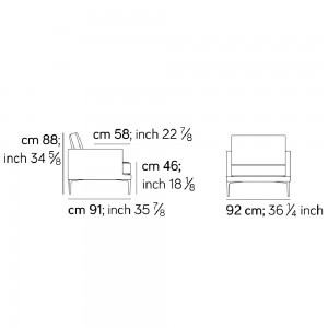 Butaca Segno de Amura. Butacas tapizadas con diseño elegante. Muebles modernos italianos.