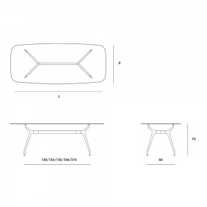Mesa Arkos shaped rectangular cerámica Sovet Italia