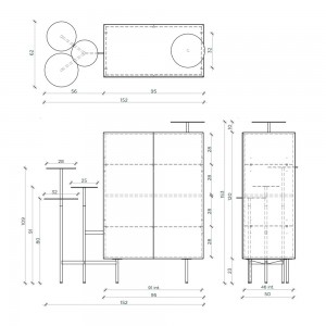 Mueble de bar Ikebana de Mogg. Muebles de bar modernos e innovadores para salones.