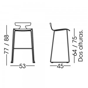 Taburete Karen metal Doos