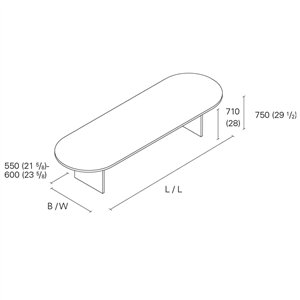 Mesa Ashida ovalada e15