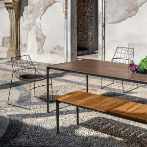 Mesa Slim rectangular cerámica Outdoor Sovet Italia
