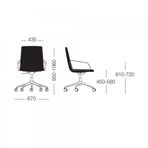 Sillón Swing Conference 5 ruedas Sellex