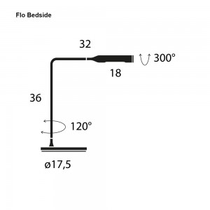 Lámpara de sobremesa para lectura Flo Bedside de Foster+Partners y Lumina