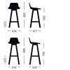Taburete Set patas madera polipropileno Sellex