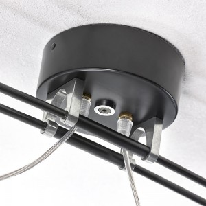 Lámpara de suspensión deslizable con pantalla de tela Moove de Lumina.