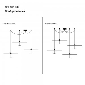 Lámparas modernas de suspensión Dot 600 Lite (dos configuraciones) de Lumina.