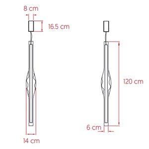 Lámpara suspensión Dune Vertical LZF