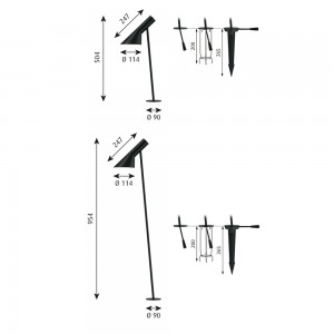 Lámpara AJ Bolardo jardín Louis Poulsen