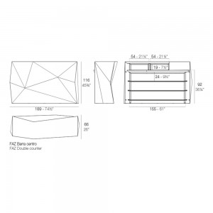 Barra central de Bar Faz con Luz Led Interior y Fabricada en Resina | Vondom