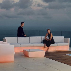 Sofá Ulm módulo lateral con Acolchado silvertex y opción de luz