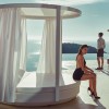 Pérgola Vela redonda con cortinas para camas Daybed
