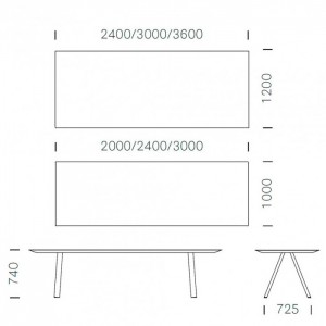 Mesa Arki Outdoor Laminado Pedrali