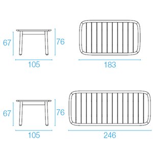 Mesa de madera Twins Emu