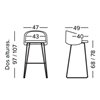 Taburete Blur metal respaldo Doos