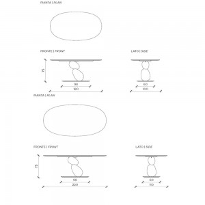 Mesa matera oval Mogg