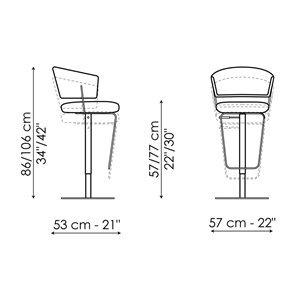 Taburete Bahia too giratorio Bonaldo