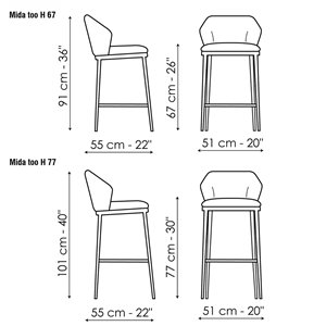 Taburete Mida too Bonaldo