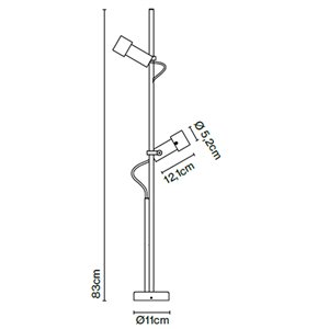 Lámpara pie Palosanto B 5x2/90 Marset