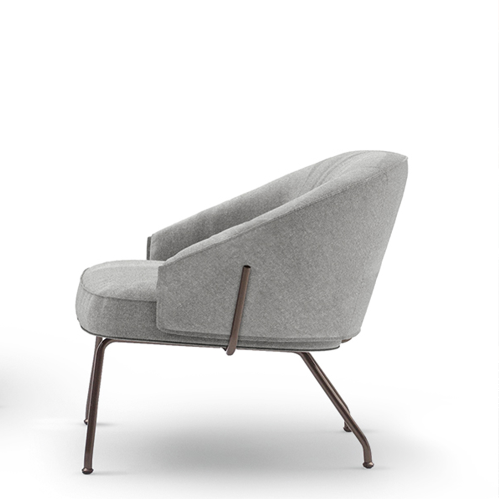 DOMO. Collection Sillón Tapizado Bahia FK, Sillón Acolchado Con Muelles, Diseño Clásico, Sillón Individual, 102 X 57 X 91 Cm (Ancho X Profundidad X Alto), Color Beige Y Gris