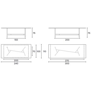 Mesa rectangular Agos Fiam