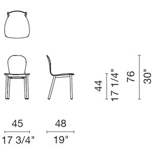 Silla Bac Two madera Cappellini