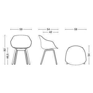 Silla AAC 222 tapizado frontal Hay