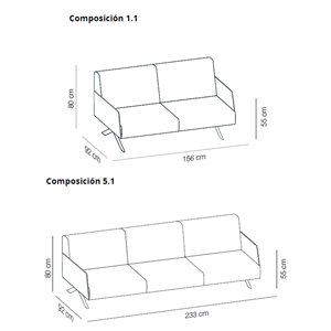 Sofá Sistema Legs brazo tapizado Viccarbe