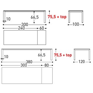 Mesa Dolmen extensible Varaschin