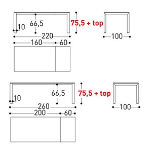 Mesa Dolmen extensible Varaschin