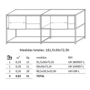 Estantería Urbs 3 Arlex
