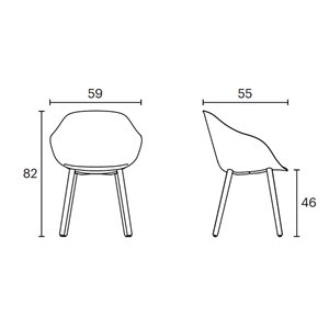 Silla Lore Wood con cojín polipropileno Enea