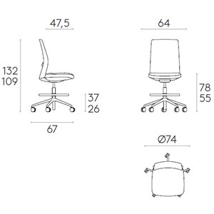 Taburete Esitt tapizado Inclass