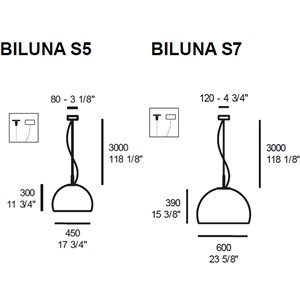 Lámpara suspensión Biluna Prandina