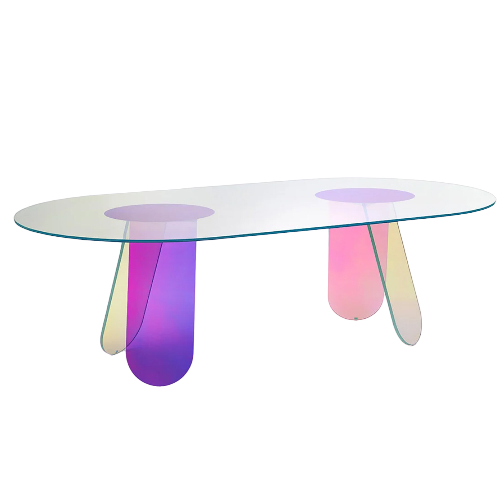 Mesa Shimmer ovalada Glas Italia