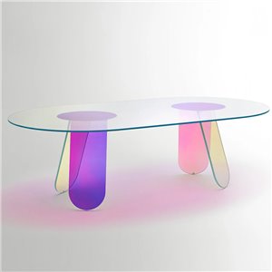 Mesa Shimmer ovalada Glas Italia
