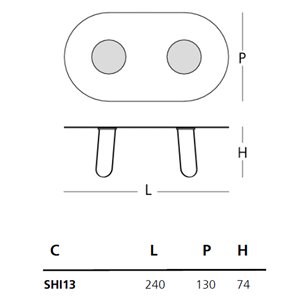 Mesa Shimmer ovalada Glas Italia