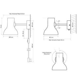 Lámpara de pared Type 75 Mini Metallic Anglepoise