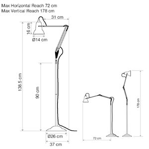 Lámpara de piso Original 1227 Anglepoise