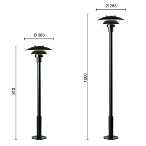 Lámpara pie PH 3-2½ Bolardo Louis Poulsen