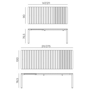 Mesa Extensible Trevere 210 Nardi
