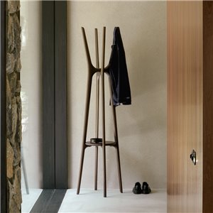 PI coat stand - Caoba barnizada marrón oscuro