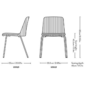 Silla Rely tapizada HW69 &Tradition