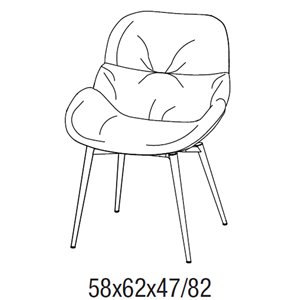 Silla Amelie acero Bontempi