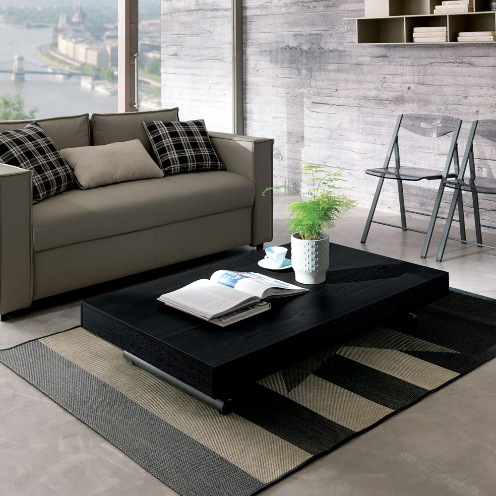 Mesa transformable Newood de Ozzio design. Sillas y mesas transformables.