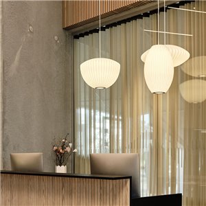 Lámpara suspensión Nelson Cigar Crisscross Bubble Hay