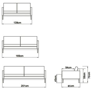 Sofá Finn 01 - K 373 Scandinavian Upholstery