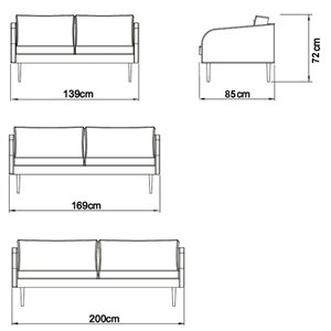 Sofá Husum- K 374 Scandinavian Upholstery