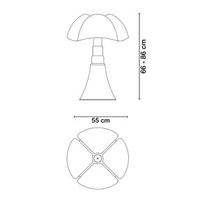 Lámpara sobremesa Pipistrello Medio Martinelli Luce