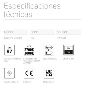 Lámpara sobremesa Daphine Cilindro LED Lumina